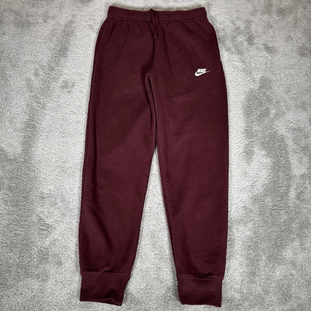 Nike Sportswear Club Fleece Jogger Sweatpants Mens S Burgundy Red Athletic Gym
